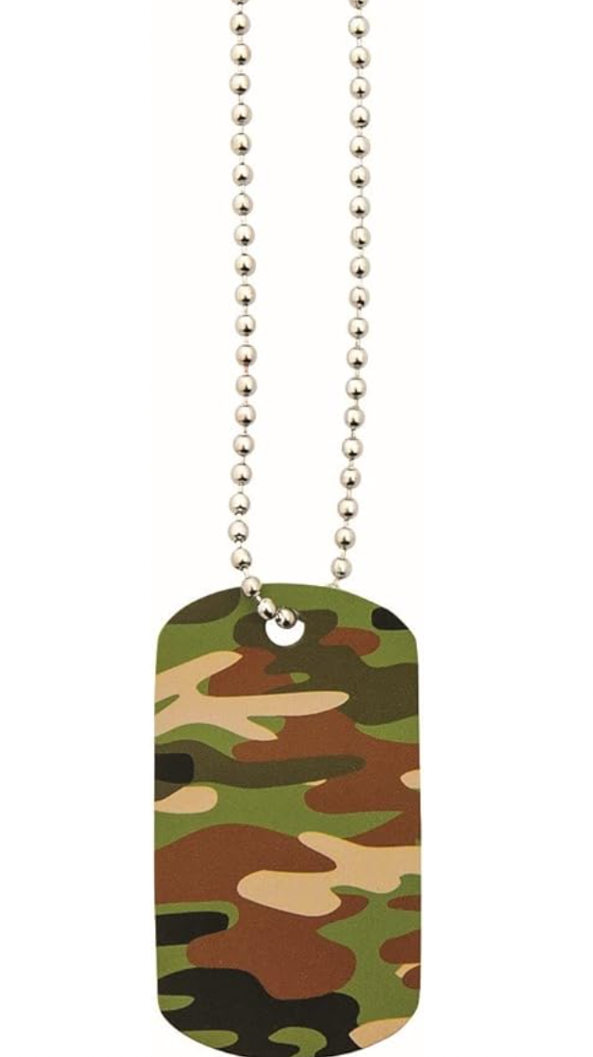 ARMY CAMOUFLAGE DOG TAG NECKLACE