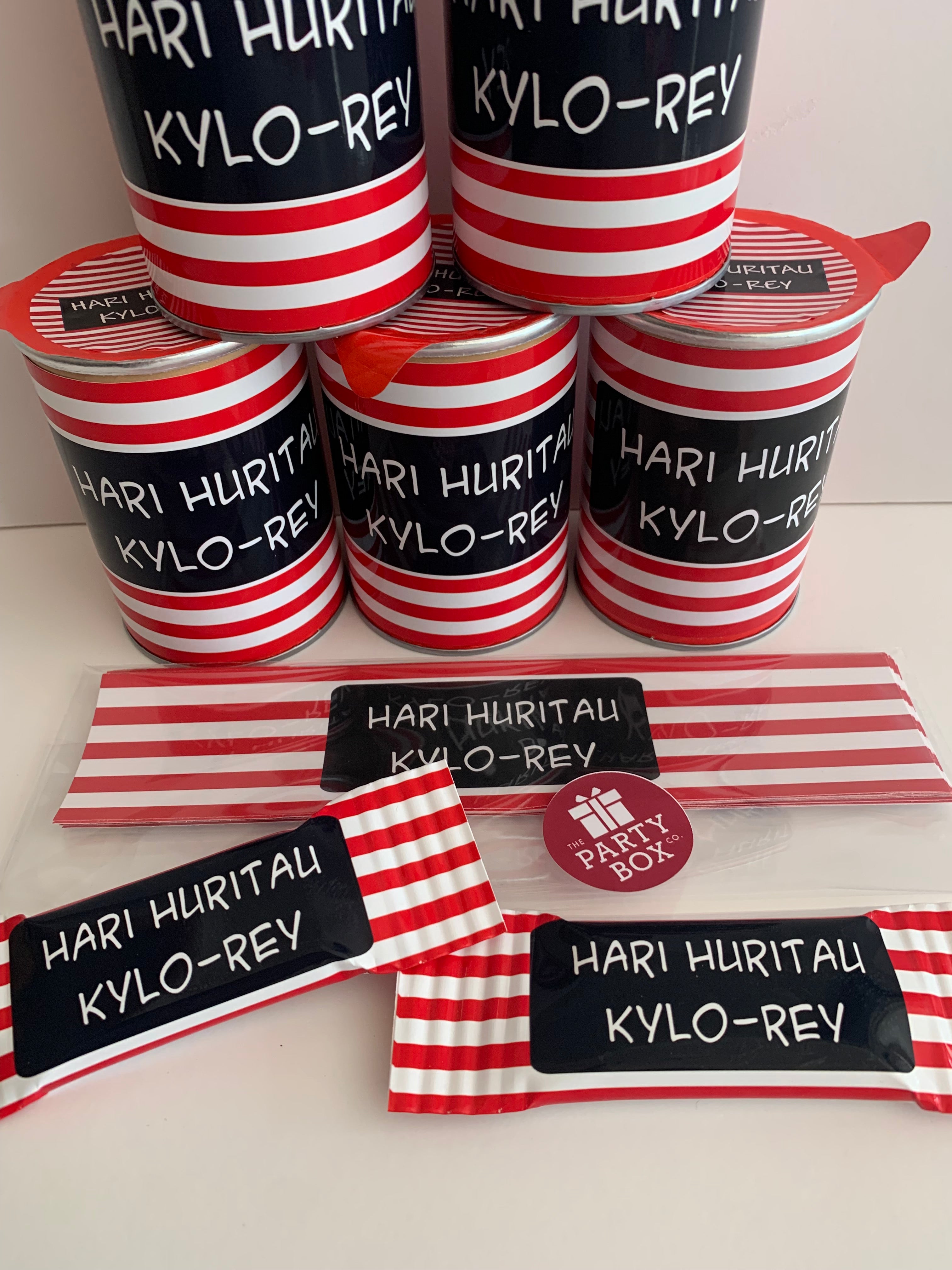 Red white black striped party favours nz party supplies