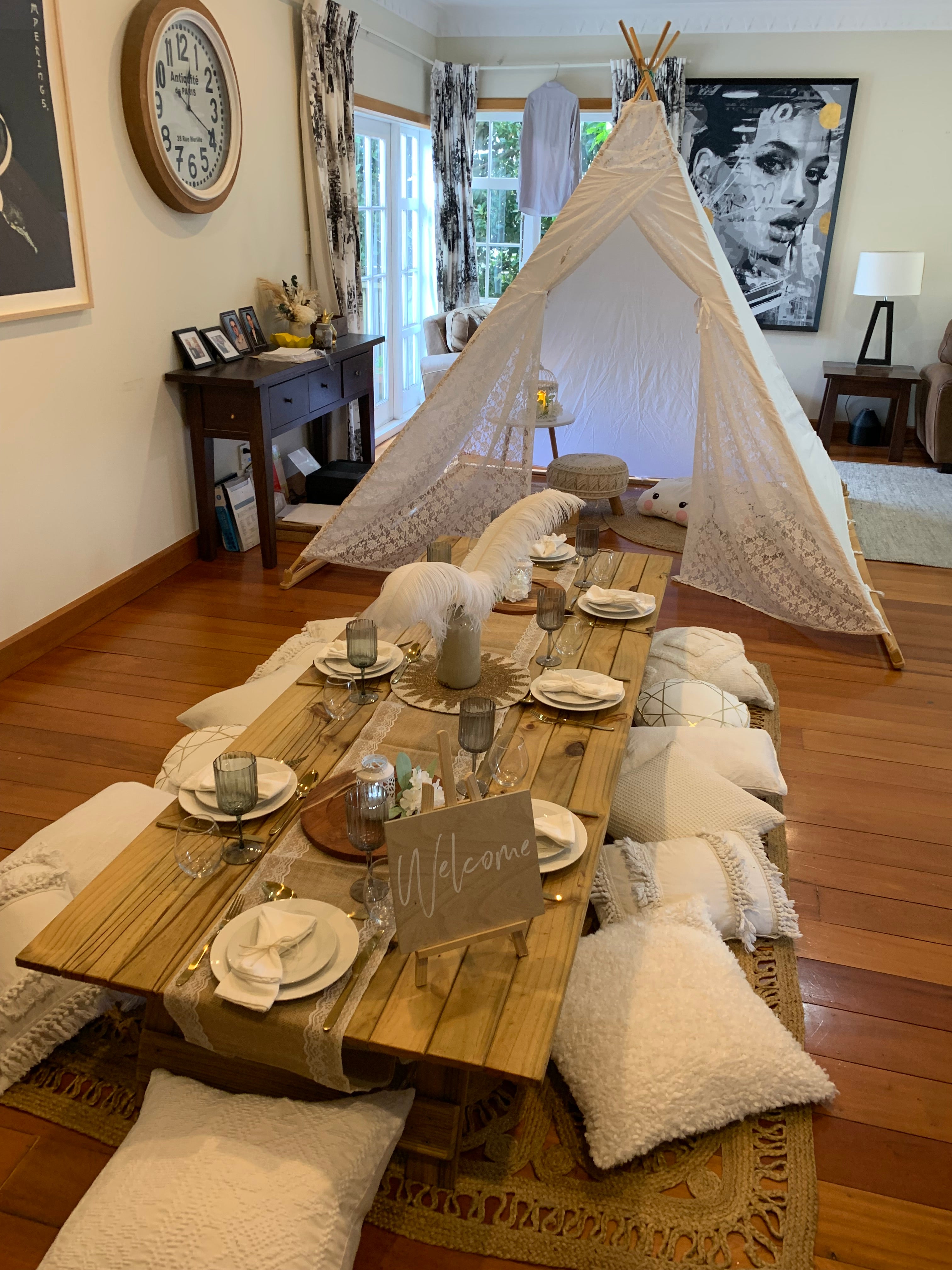 Luxury neutral cream themed picnic Wellington region