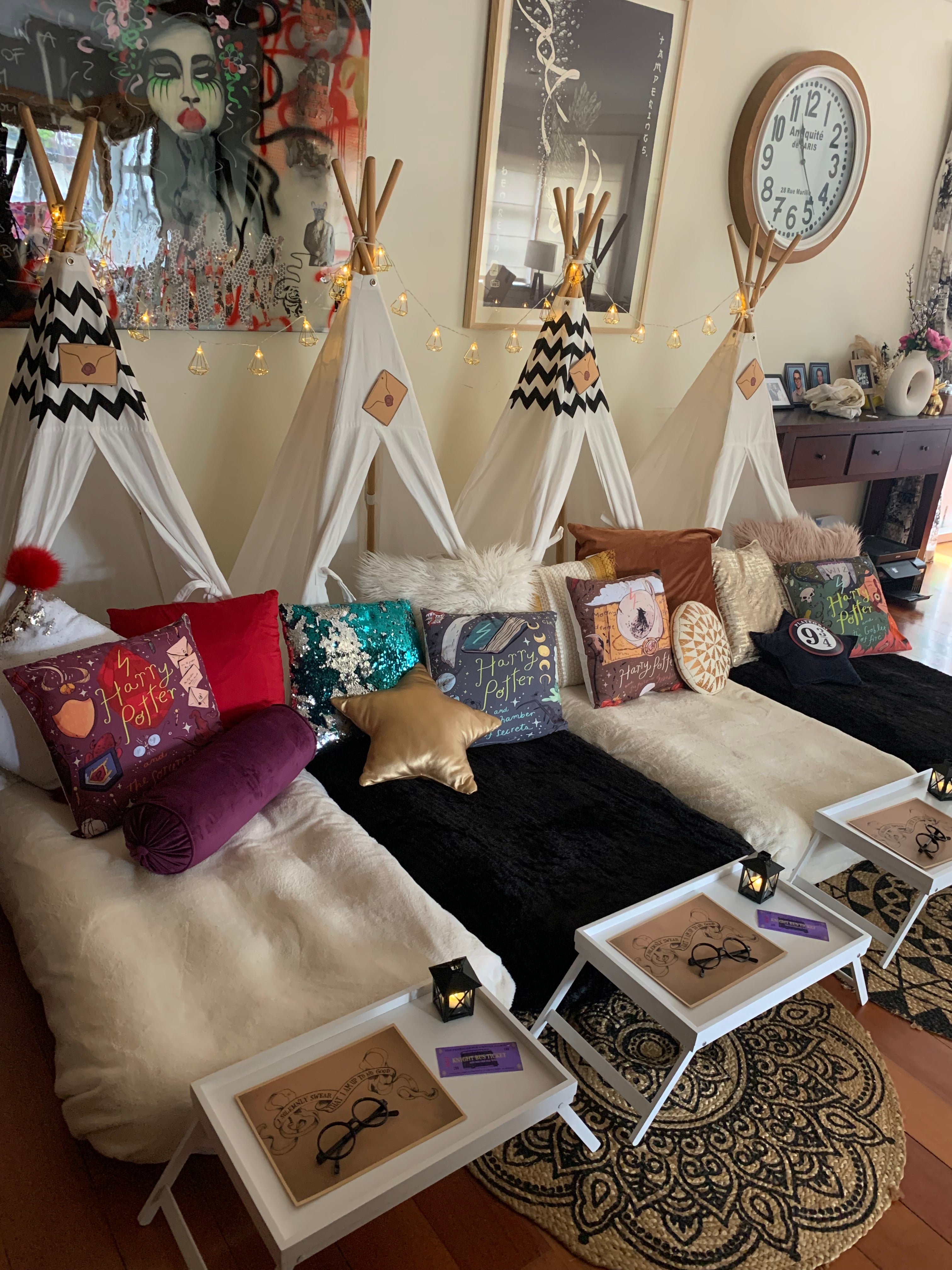 Harry Potter themed teepee party setup Wellington