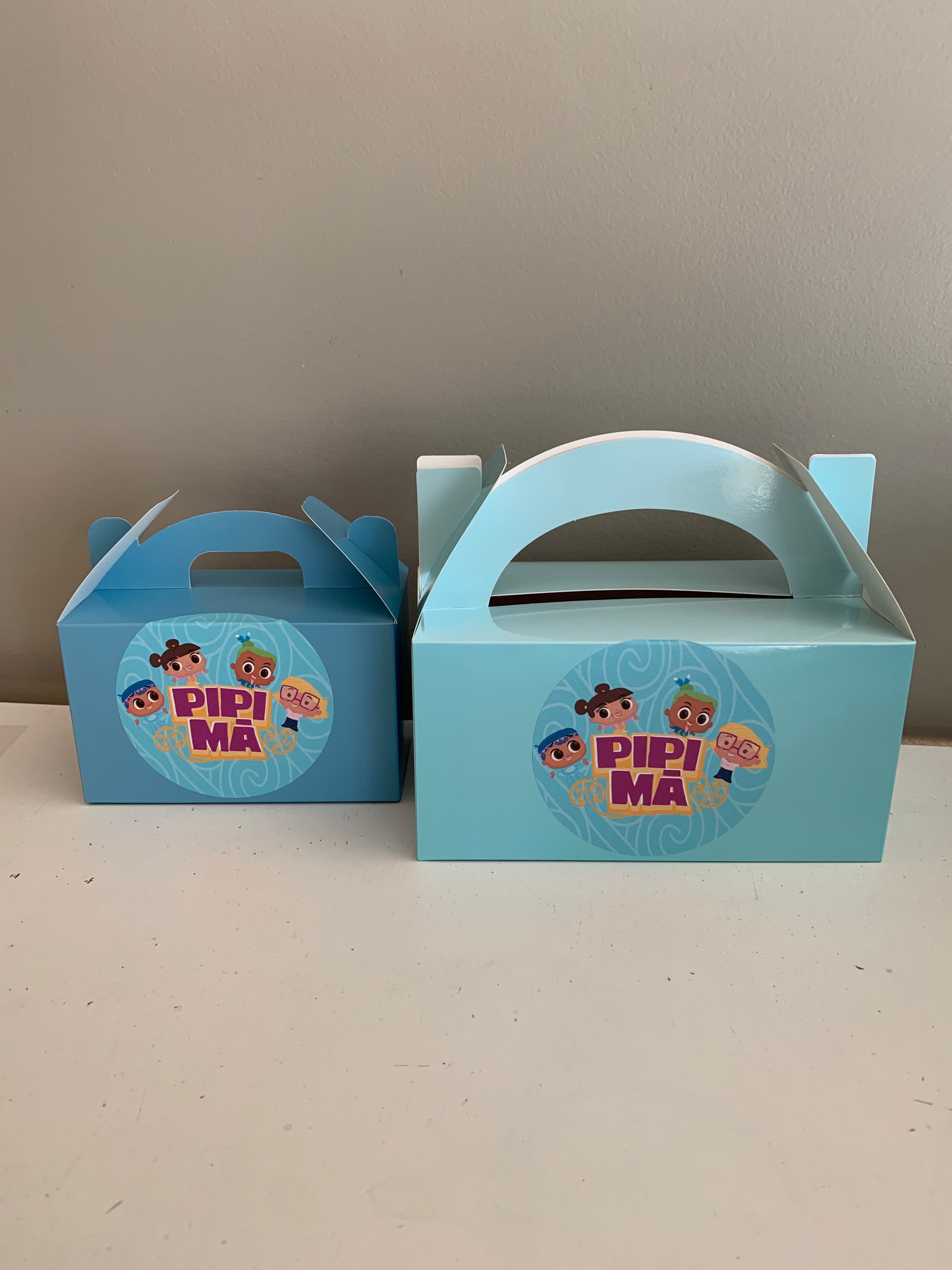 Pipi Mā themed gift boxes nz party supplies