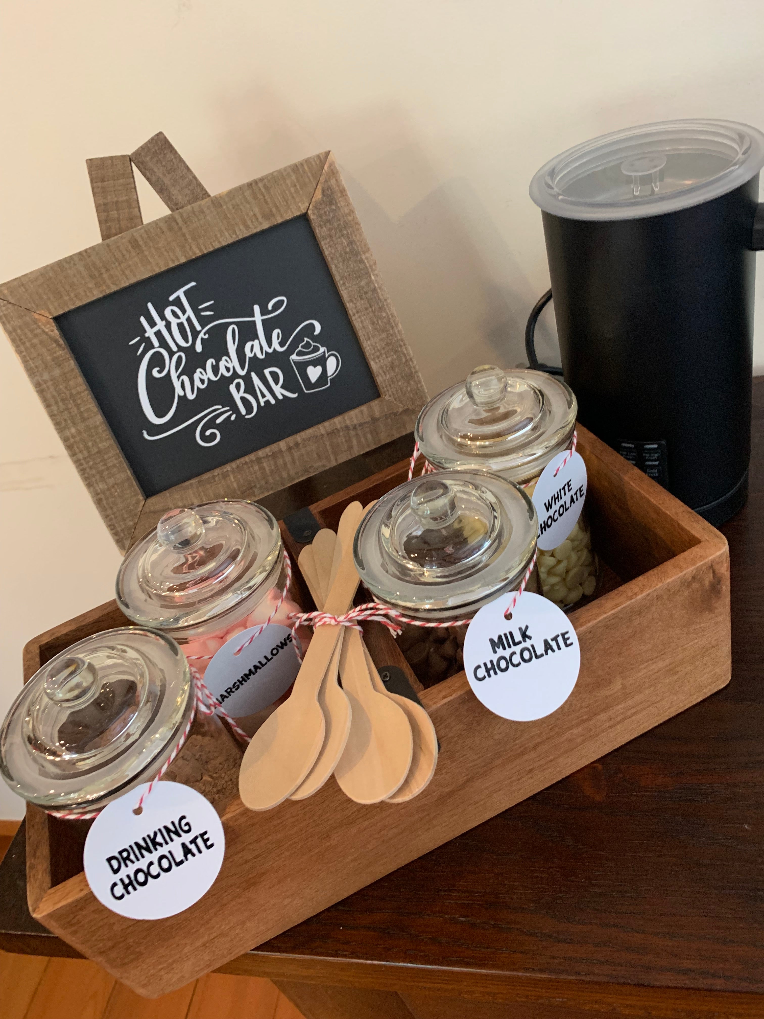 Hot chocolate station for hire Wellington party company