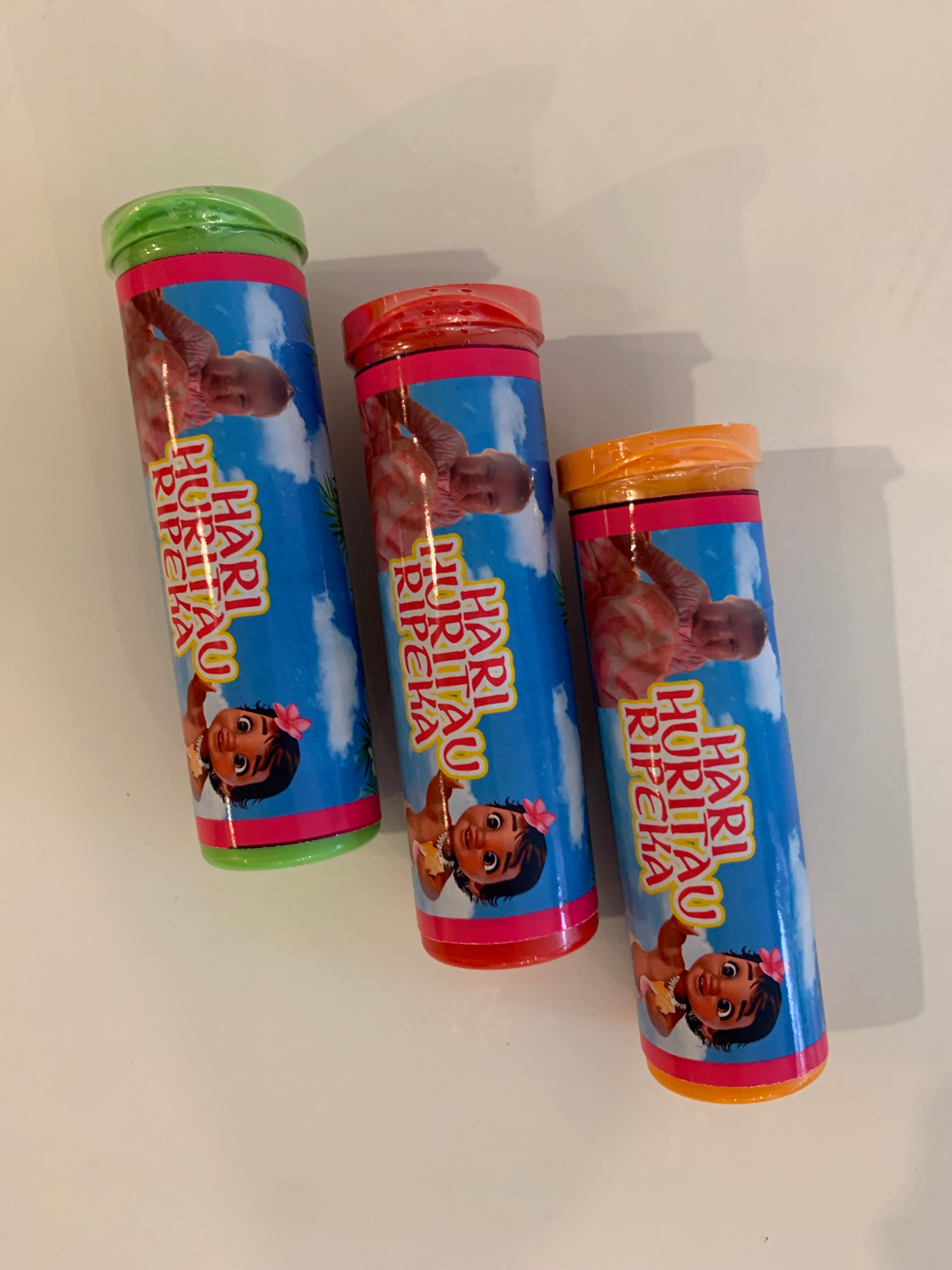 Moana themed M&M tubes