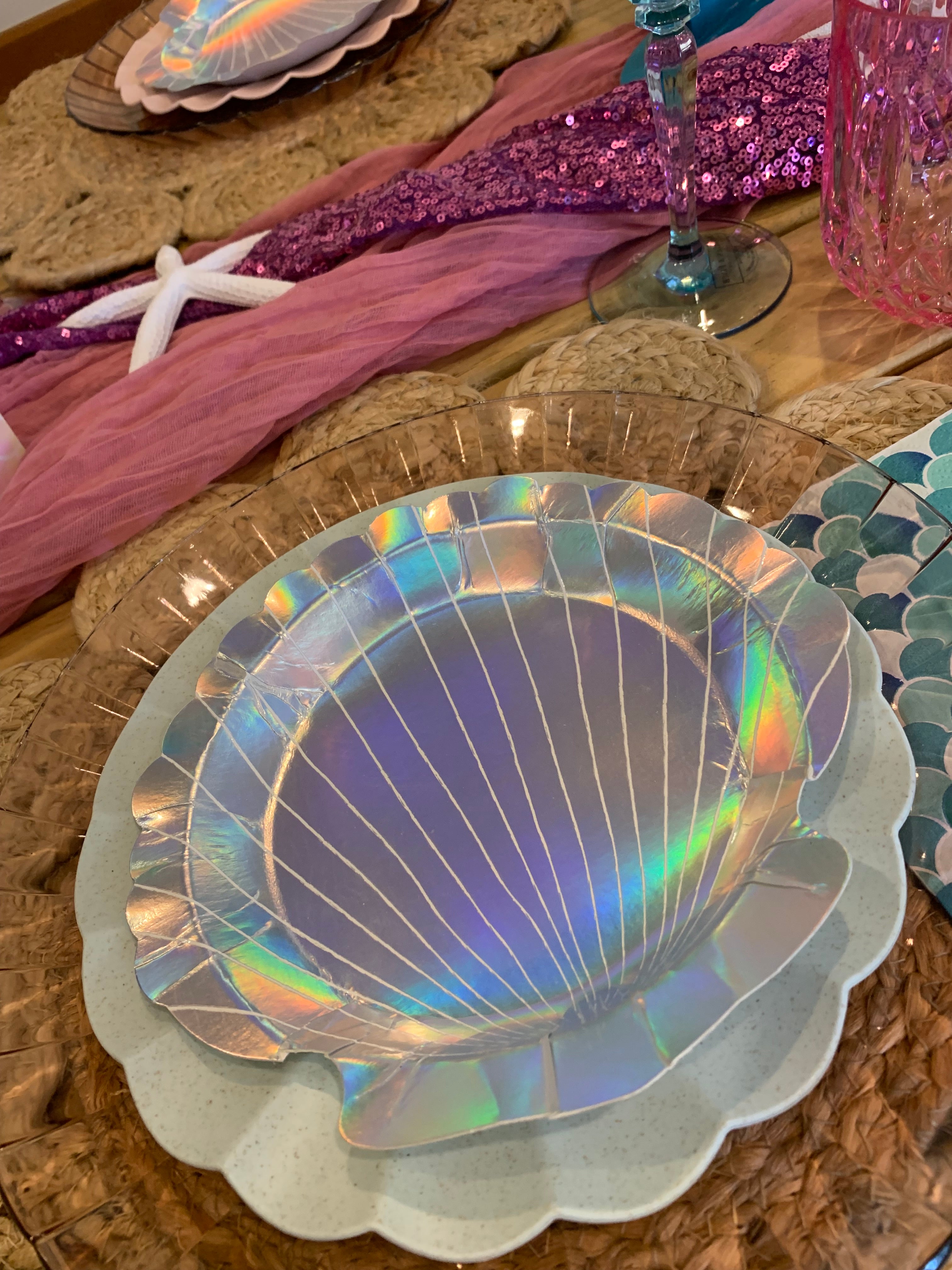 Mermaid shell plates perfect picnic party Wellington