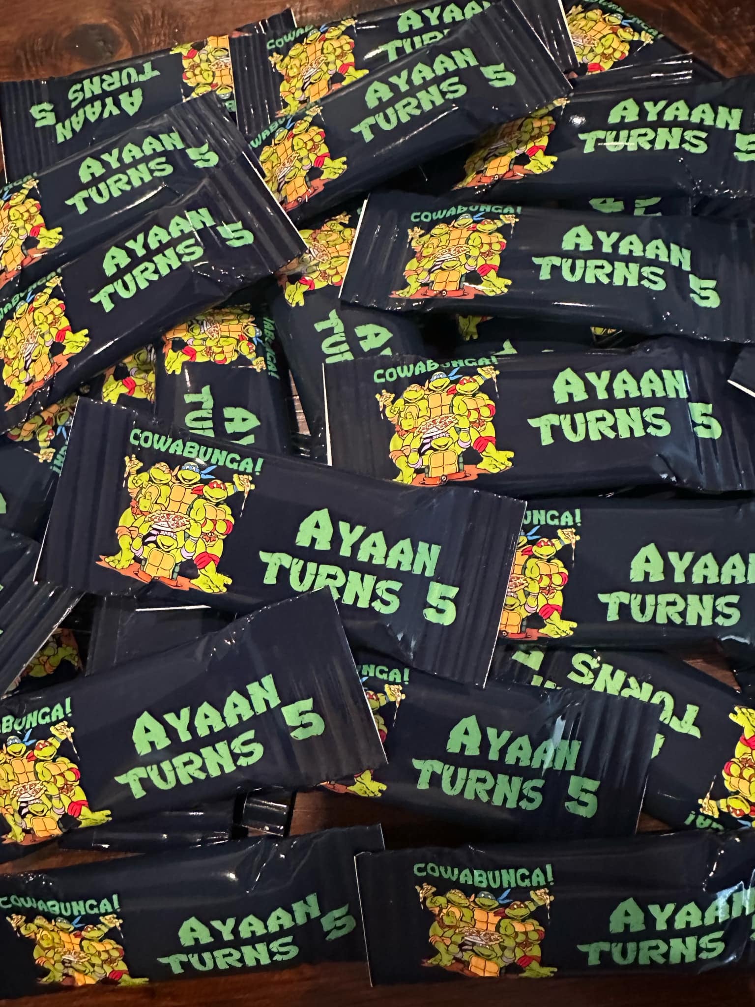 Teenage Mutant Ninja Turtles personalised party favours NZ