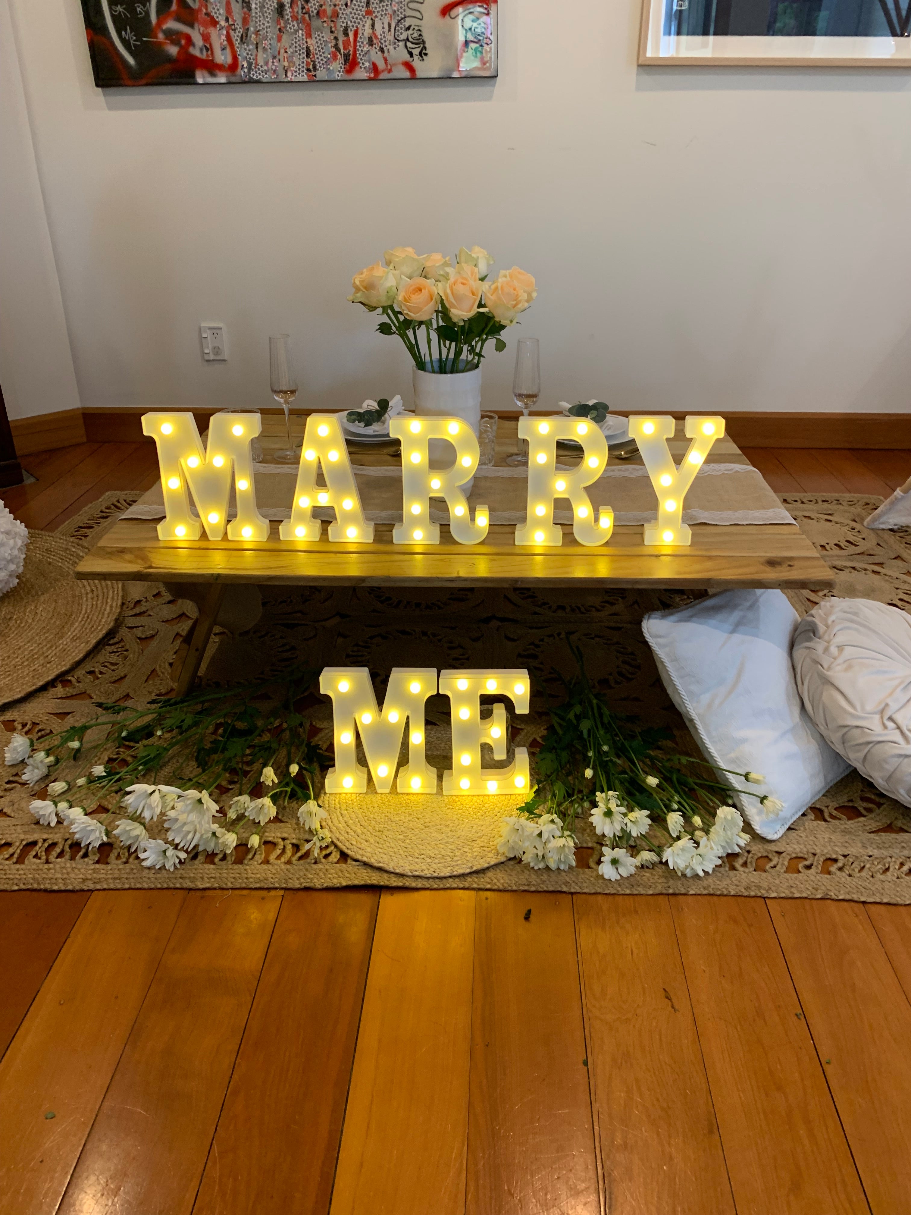 Marry Me proposal idea with sign Wellington