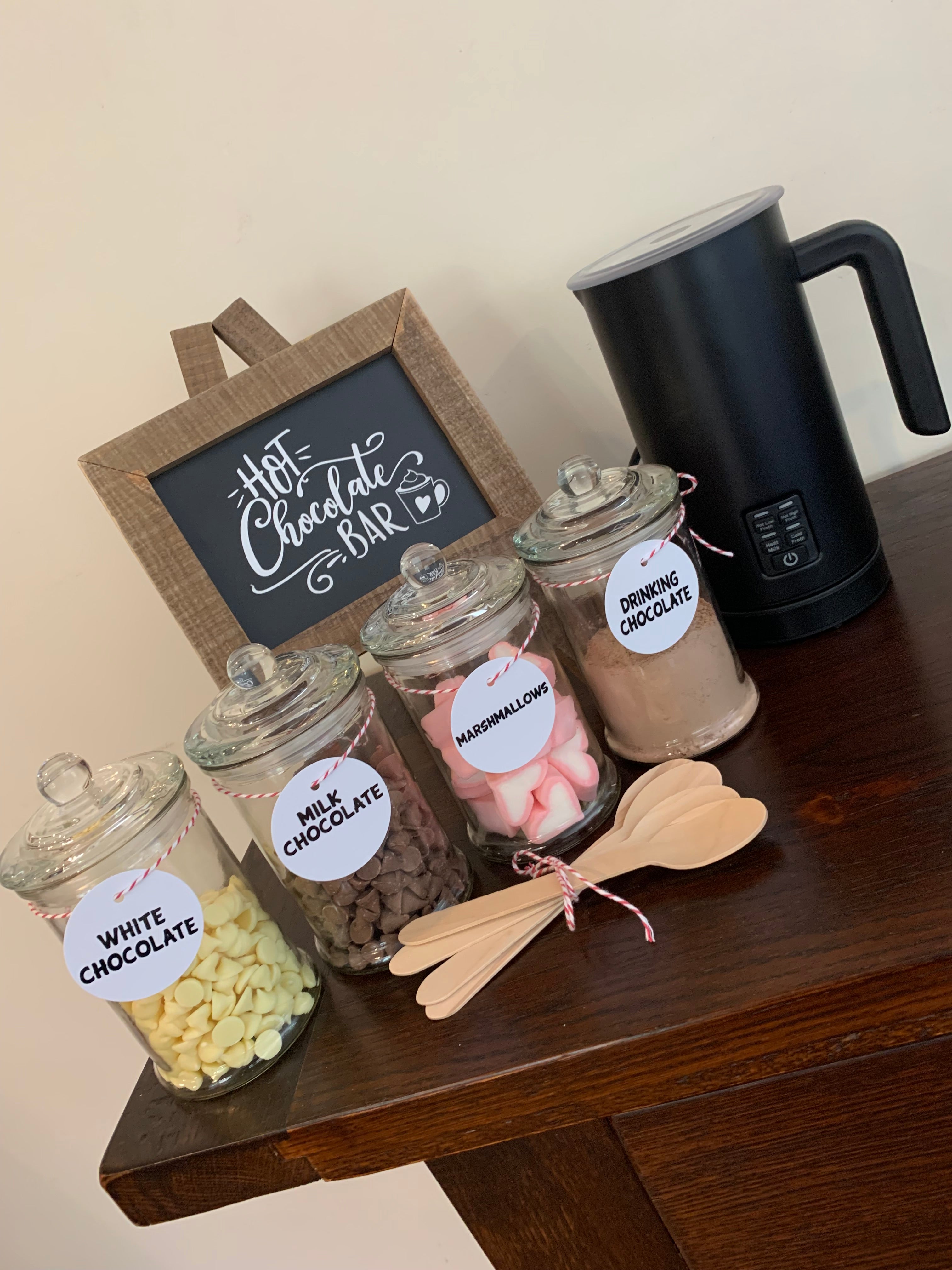 Hot chocolate station for hire Wellington party company