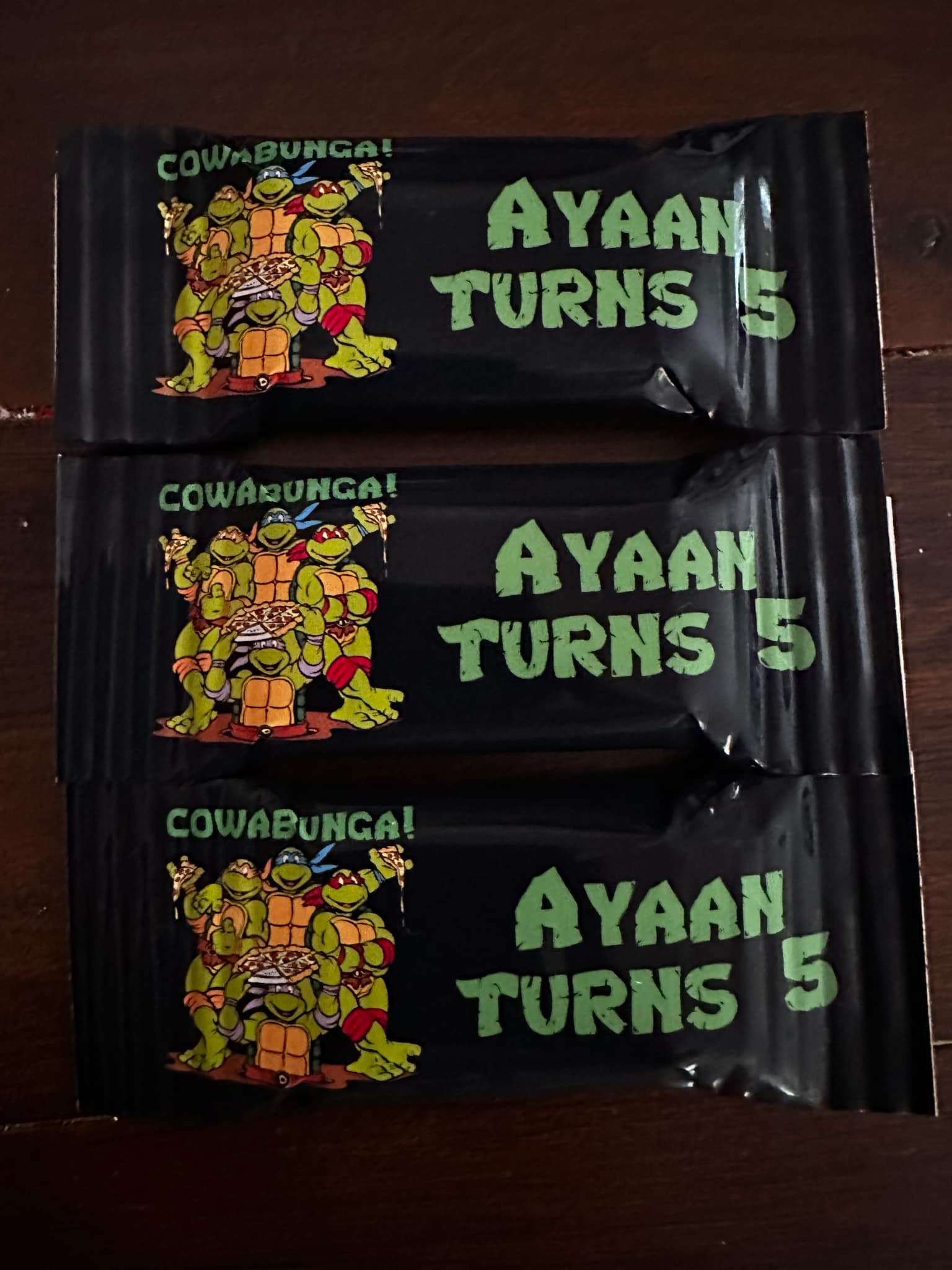 Teenage Mutant Ninja Turtles personalised party favours NZ