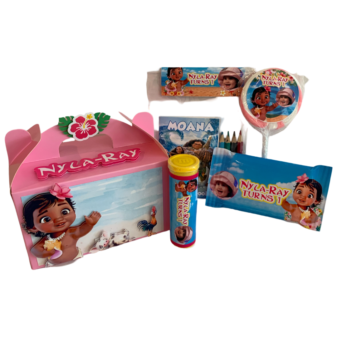 Moana themed party favours personalised party supplies NZ