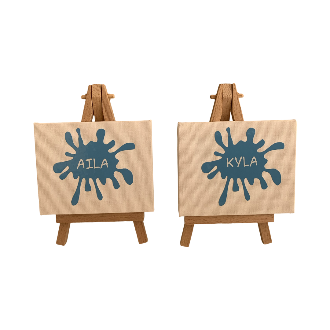 Mini personalised paint easel with canvas art party supplies