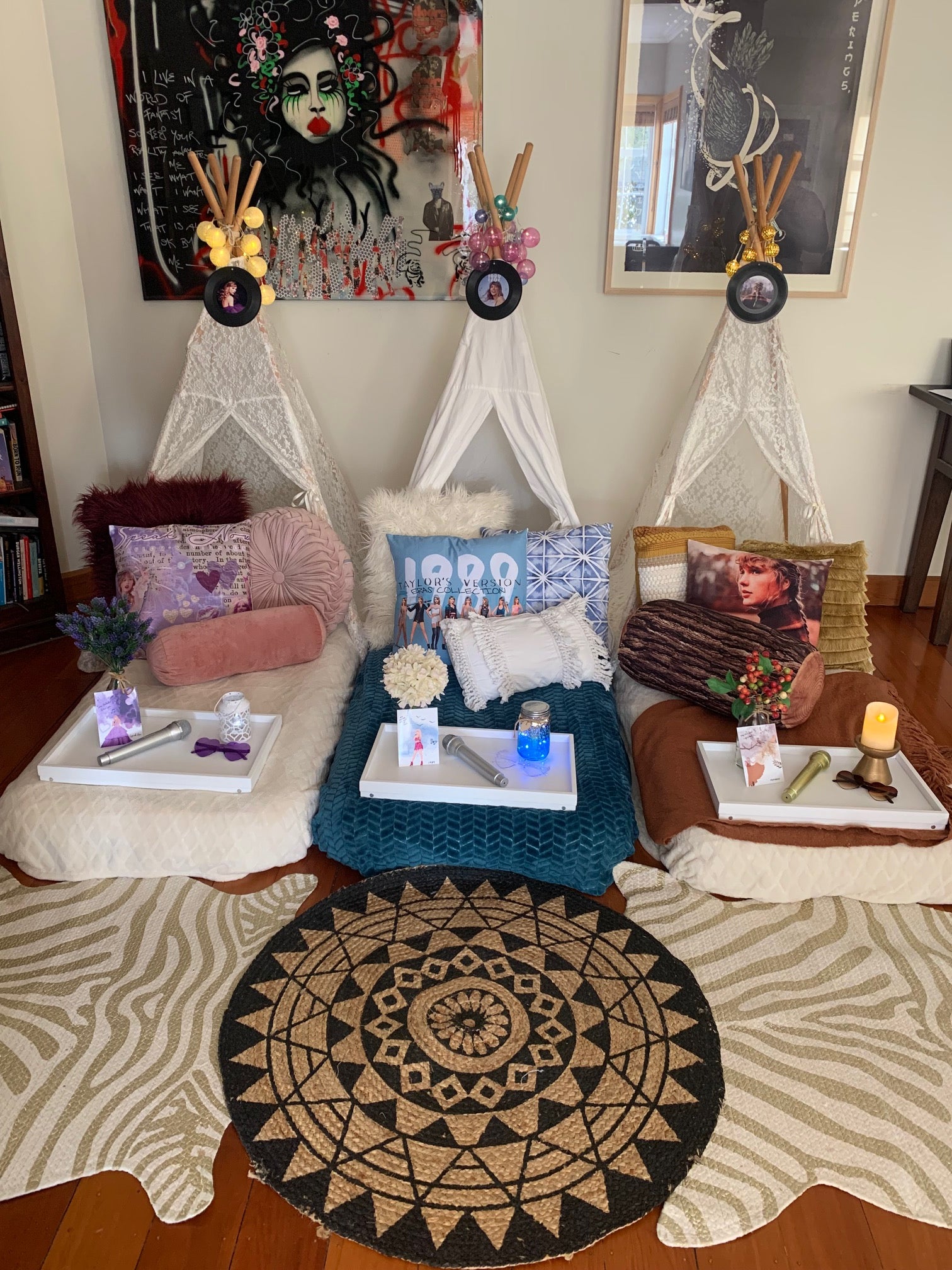 Taylor Swift themed teepee slumber party Wellington