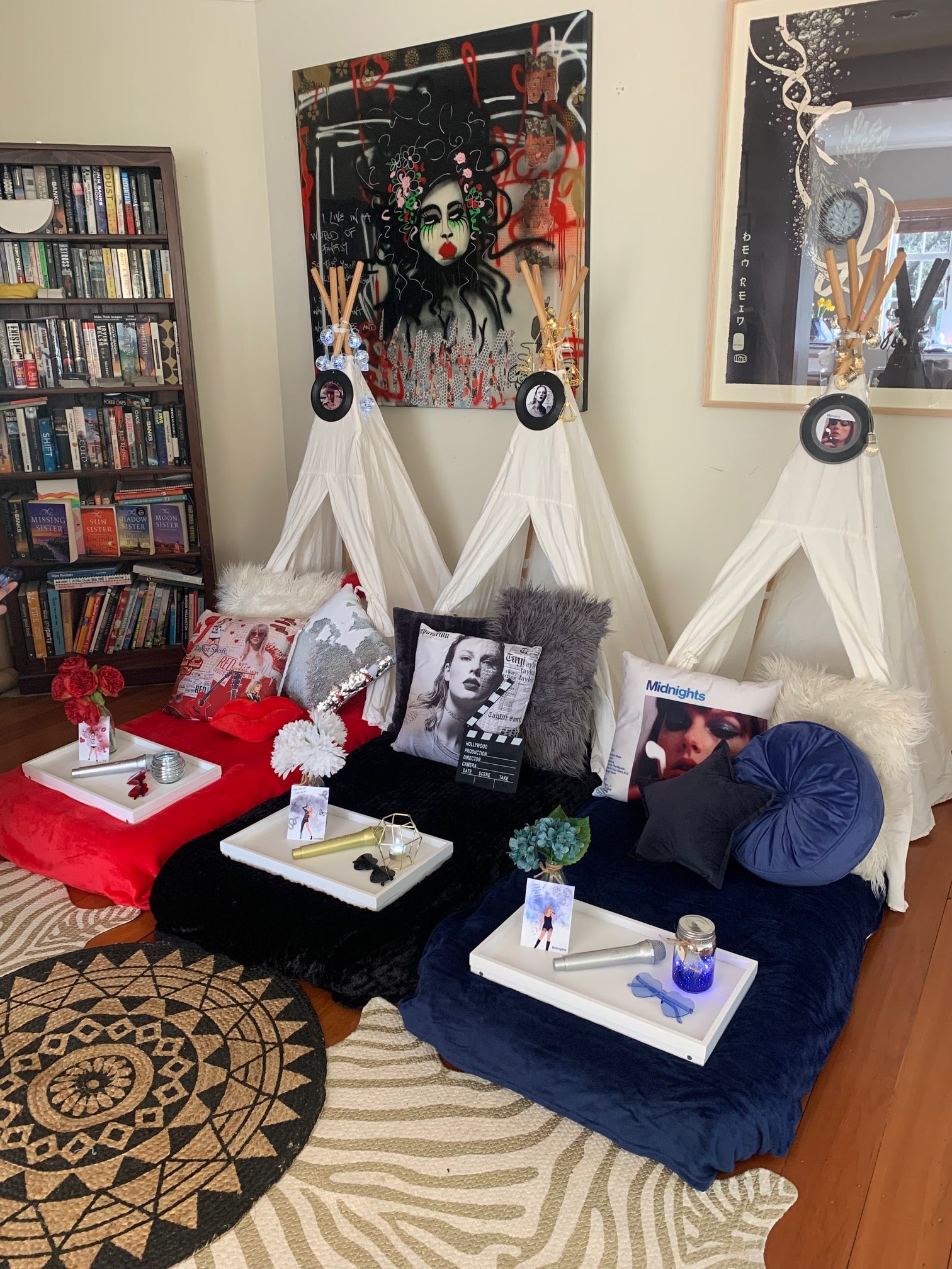 Taylor Swift themed teepee slumber party Wellington