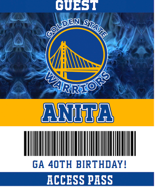 Golden State Warriors basketball themed party lanyards