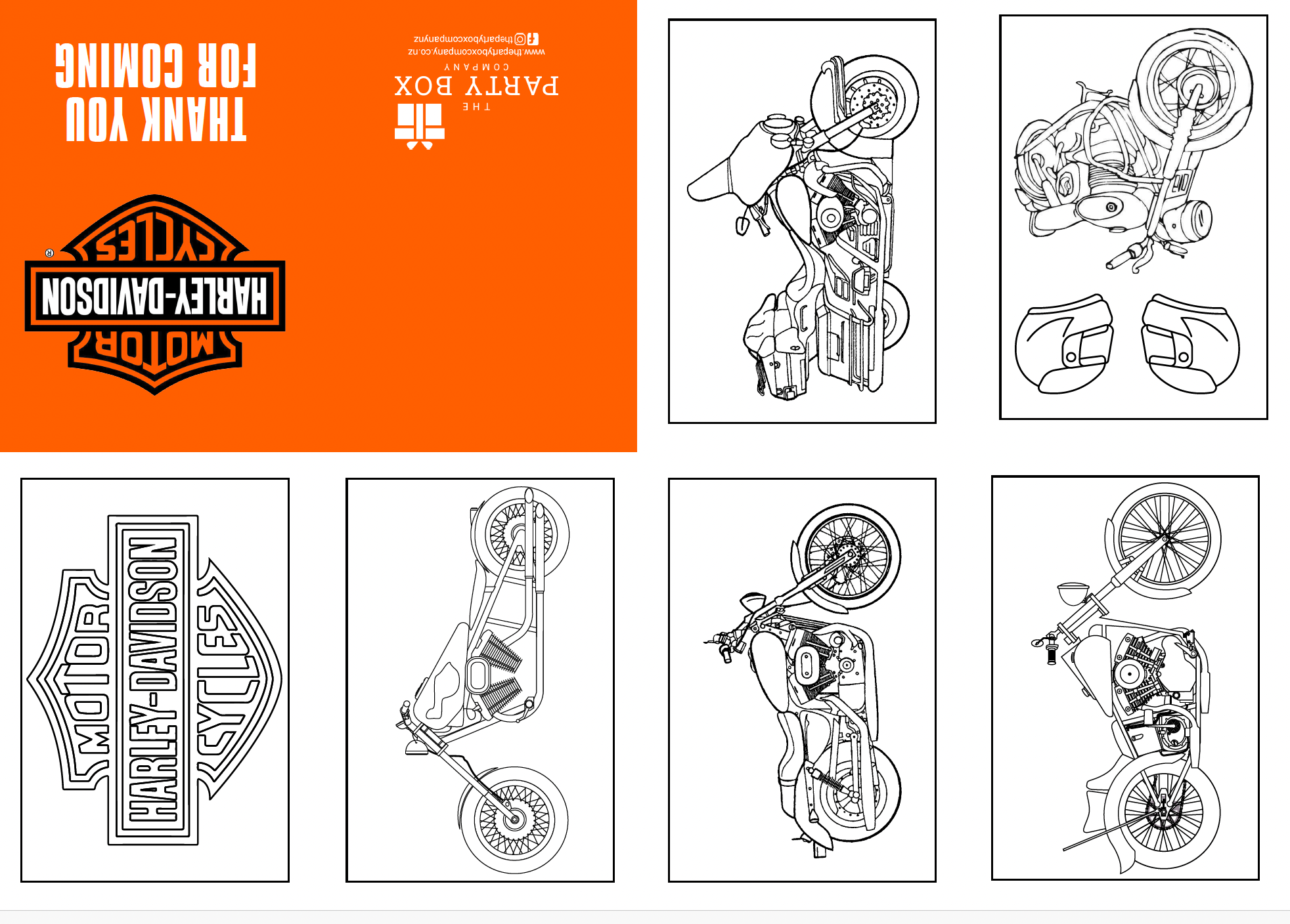 Harley Davidson mini colouring books nz party favours
