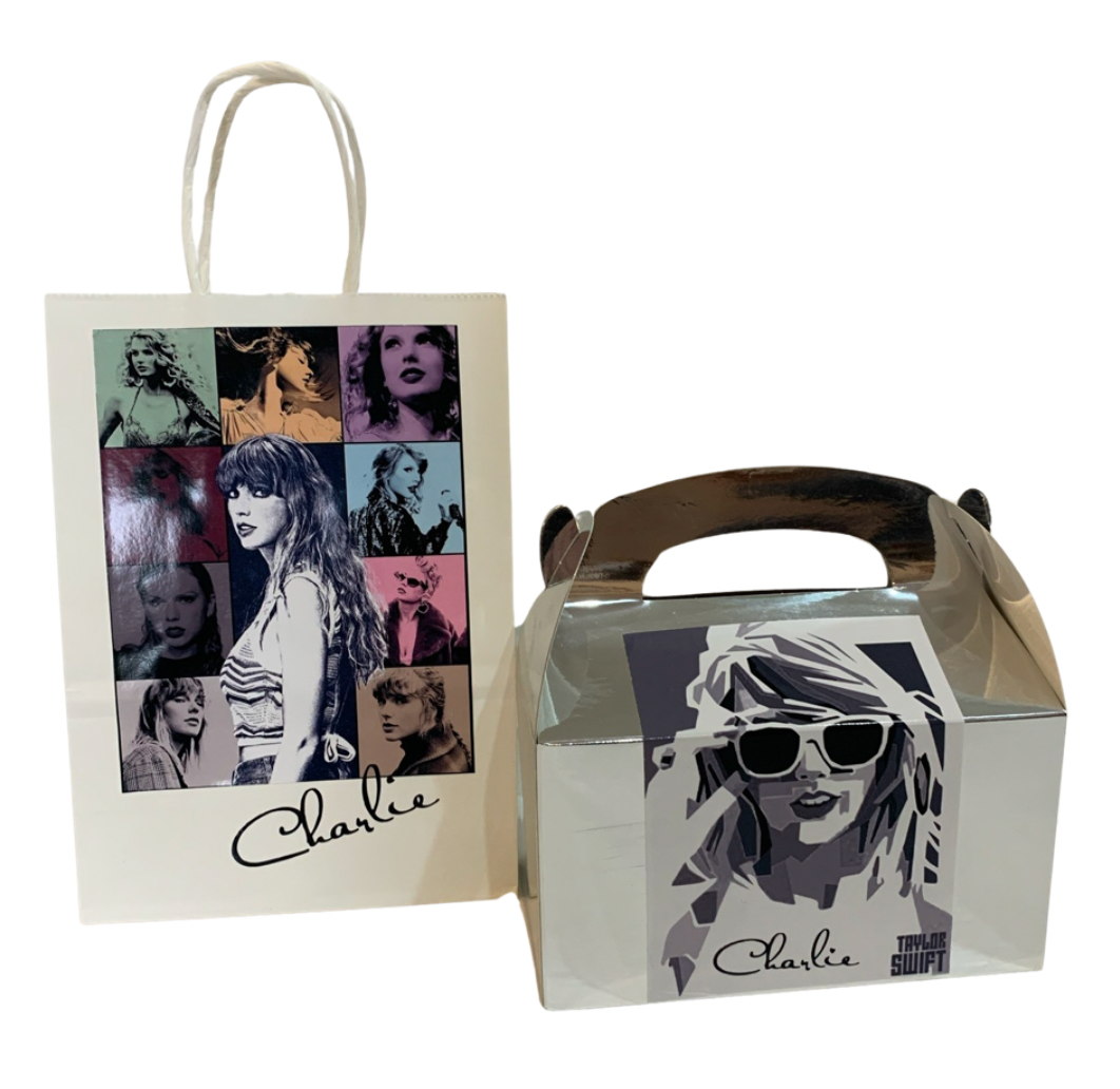 Personalised Swiftie goodie bags or boxes NZ Taylor Swift party supplies